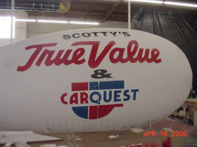 White Advertising Scottys Truevalue Carquest Blimp - Helium Blimps Gallery Image