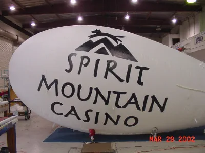 White Advertising Spirit Moutain Casino Blimp - Helium Blimps Gallery Image