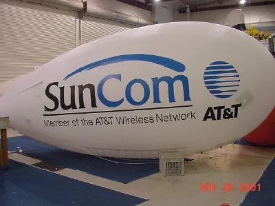 White Advertising Suncom Blimp - Helium Blimps Gallery Image