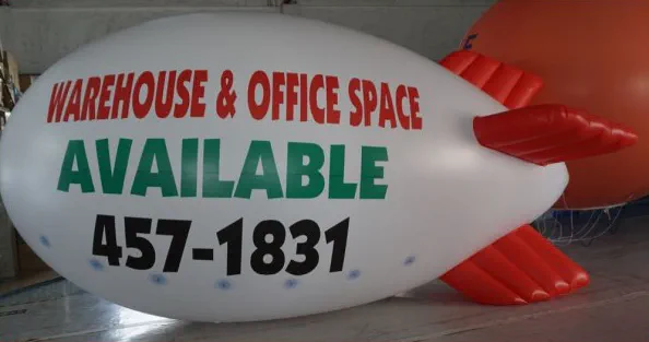 White Advertising Warehouse Office Space Available Blimp - Helium Blimps Gallery Image