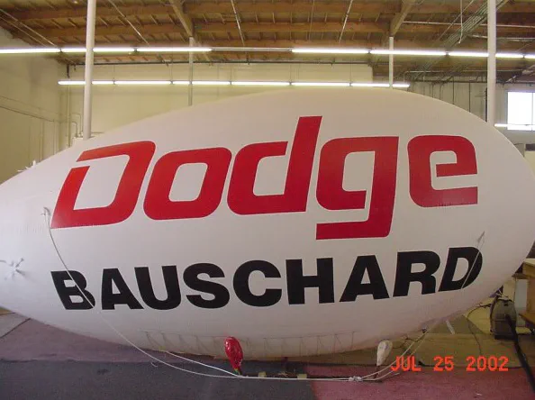 White Backgroud Advertising Dodge Bauschard Blimp - Helium Blimps Gallery Image