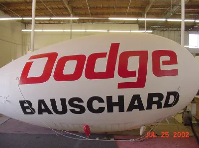 White Backgroud Advertising  Dodge Bauschard Blimp - Helium Blimps Gallery Image