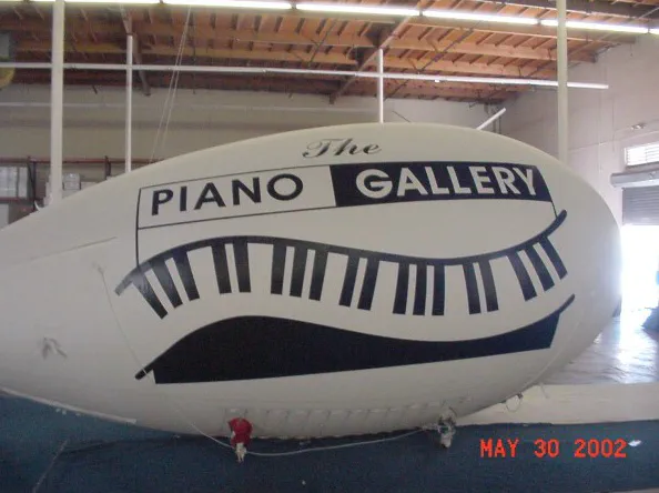 White Black Advertising Piano Gallery Blimp - Helium Blimps Gallery Image