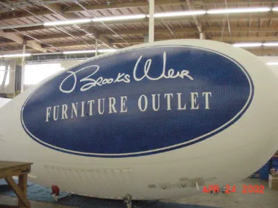 White Blue Advertising Books Wave Furniture Outlet Blimp - Helium Blimps Gallery Image
