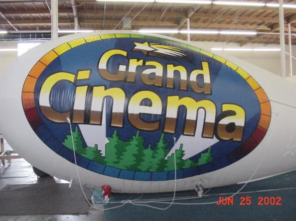 White Blue Advertising Grand Cinema Blimp - Helium Blimps Gallery Image