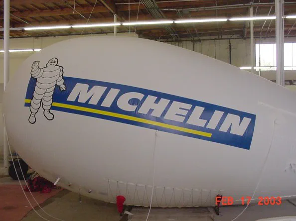 White Blue Advertising Michelin Blimp - Helium Blimps Gallery Image