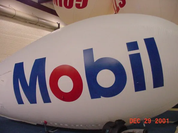White Blue Advertising Mobii Blimp - Helium Blimps Gallery Image
