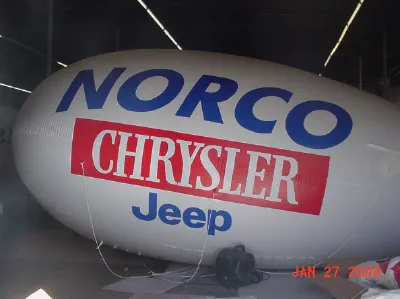 White Blue Advertising Norco Chrysler Jeep Blimp - Helium Blimps Gallery Image