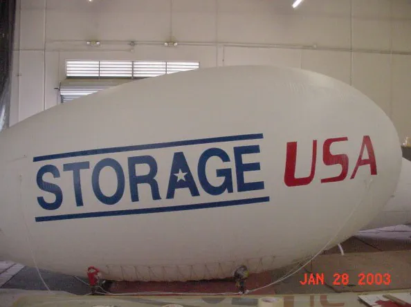 White Blue Advertising Storage Usa Blimp - Helium Blimps Gallery Image