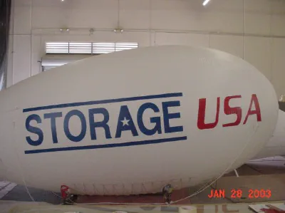 White Blue Advertising Storage Usa Blimp - Helium Blimps Gallery Image