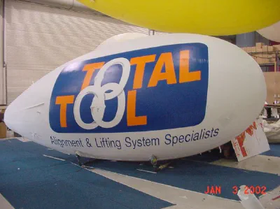 White Blue Advertising Total Tool Blimp - Helium Blimps Gallery Image