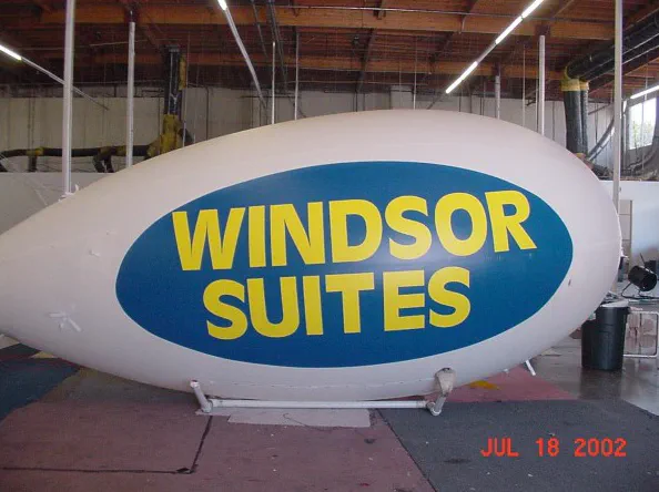 White Blue Advertising Windsor Suites Blimp - Helium Blimps Gallery Image