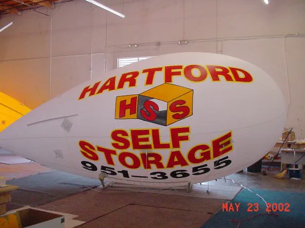 White Red Advertising Hartford Self Storage Blimp - Helium Blimps Gallery Image