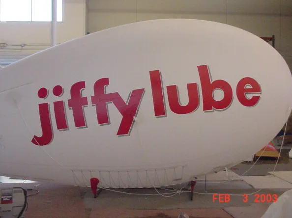 White Red Advertising Jiffy Lube Blimp - Helium Blimps Gallery Image