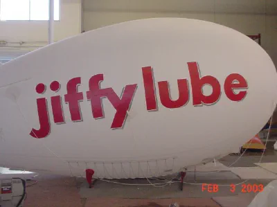 White Red Advertising Jiffy Lube Blimp - Helium Blimps Gallery Image