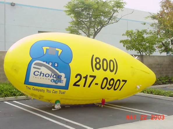 Yellow Advertising Choice One Blimp - Helium Blimps Gallery Image
