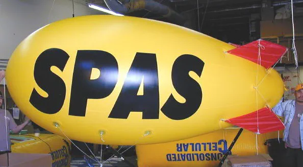 Yellow Advertising Spas Blimp - Helium Blimps Gallery Image