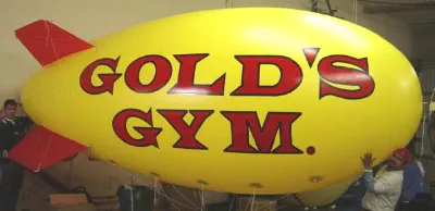 Yellow Red Advertising Goldens Gym Blimp - Helium Blimps Gallery Image