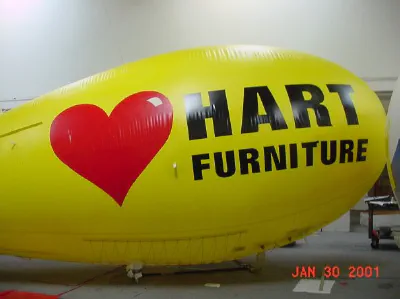 Yellow Red Advertising Hart Furniture Blimp - Helium Blimps Gallery Image