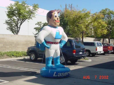 Blue White Brown Custom Laserman Inflatable - Custom Inflatables Gallery Image