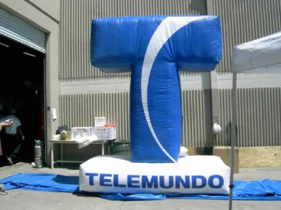 Blue White Telemundo Custom Inflatable - Custom Inflatables Gallery Image
