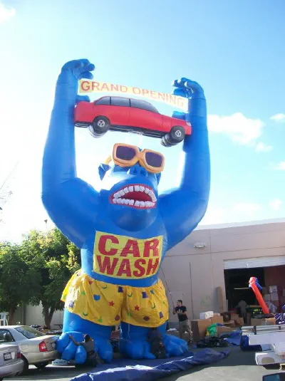 Blue Yellow Custom Car Wash Inflatables - Custom Inflatables Gallery Image