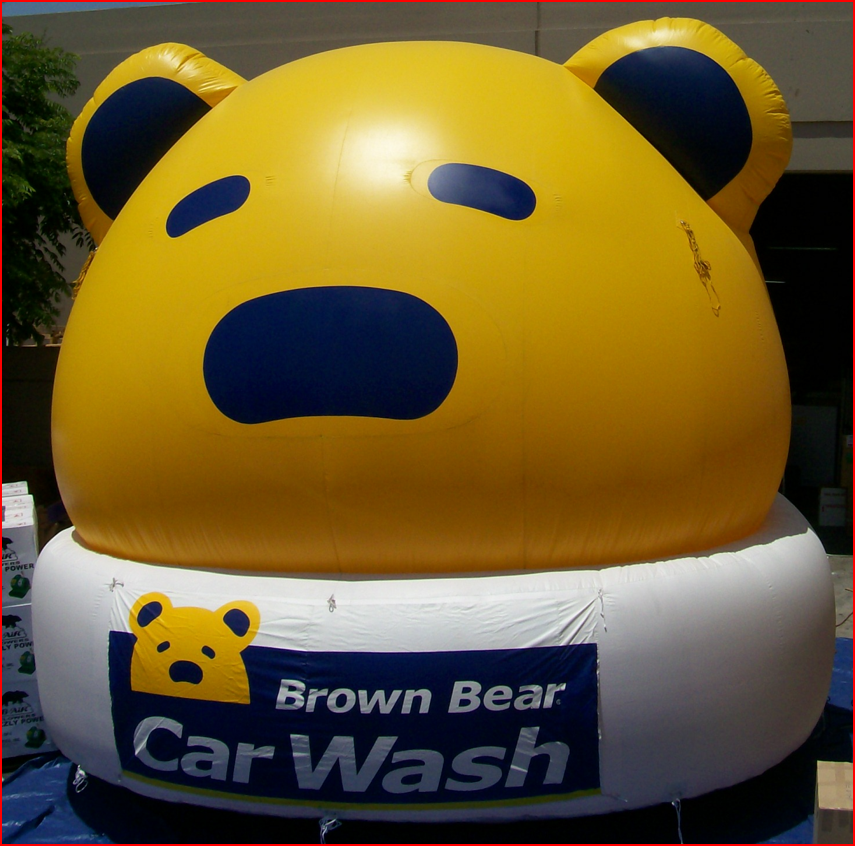 Custom Inflatable Bear Mascot for Car Wash - Custom Inflatables Gallery Image