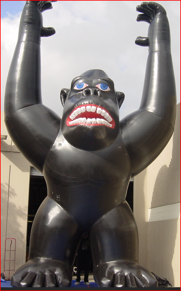 Giant Black Inflatable Gorilla for Dealership Promotions - Custom Inflatables Gallery Image