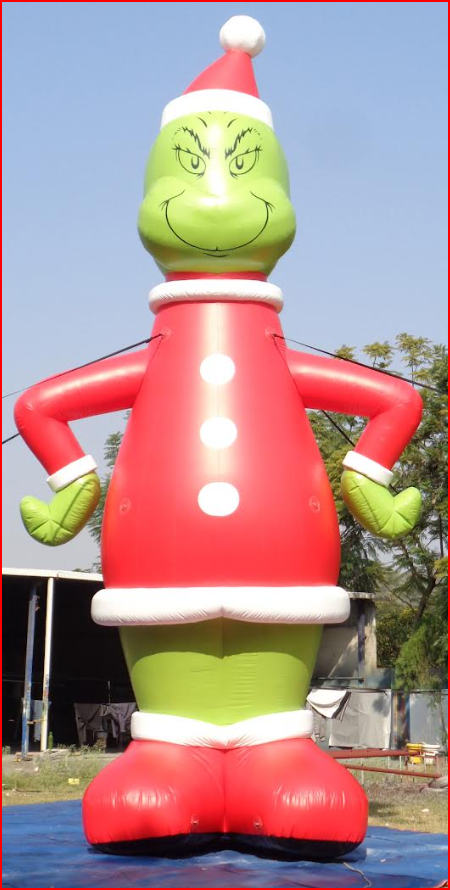 Giant Inflatable Grinch Character for Auto Dealership Holiday Sale - Custom Inflatables Gallery Image