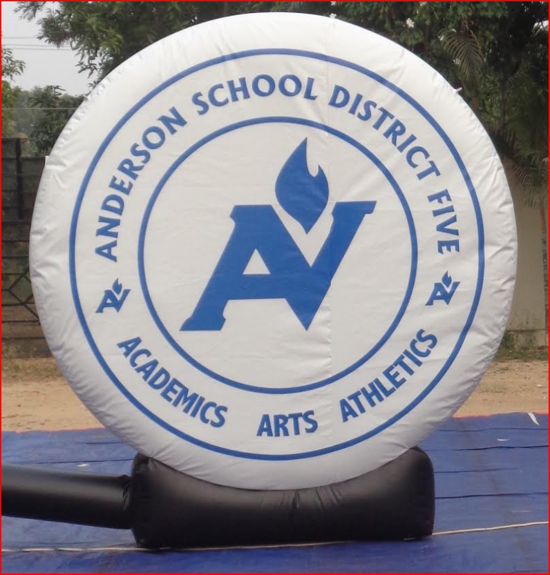Custom Inflatable School District Logo Display - Custom Inflatables Gallery Image