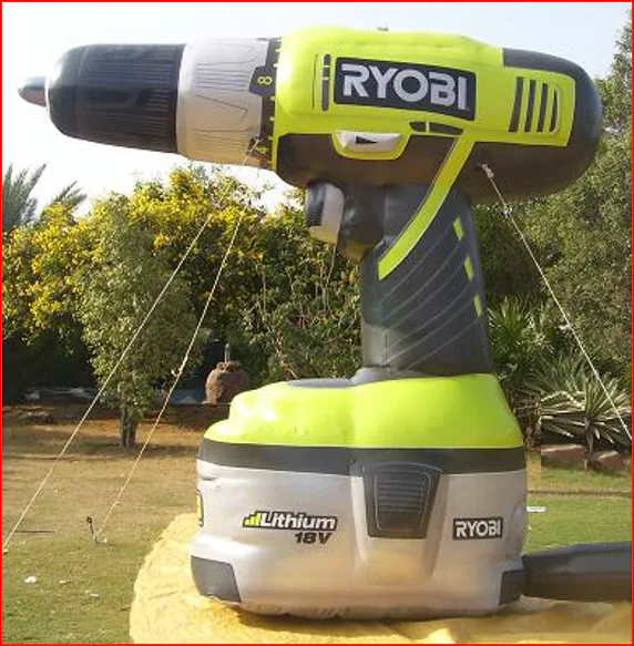 Custom Inflatable Giant Ryobi Power Drill Product Replica - Custom Inflatables Gallery Image