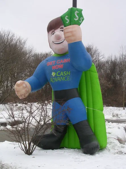 Green Blue Black Custom Get Cash Now Inflatable - Custom Inflatables Gallery Image