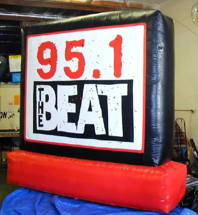 Red White Custom 95.1 Beat Inflatable - Custom Inflatables Gallery Image