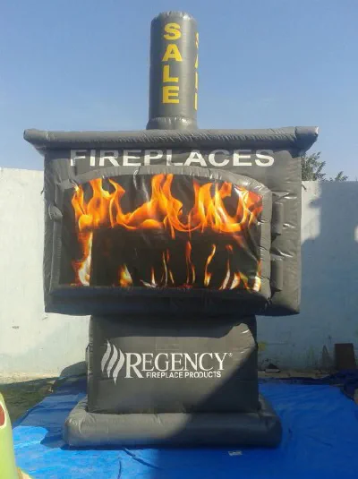 Yellow Custom Fireplaces Inflatable - Custom Inflatables Gallery Image