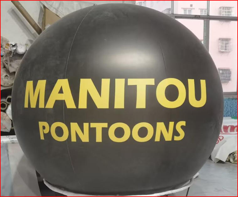 Black and Yellow Pontoon Brand Helium Sphere - Helium Spheres Gallery Image