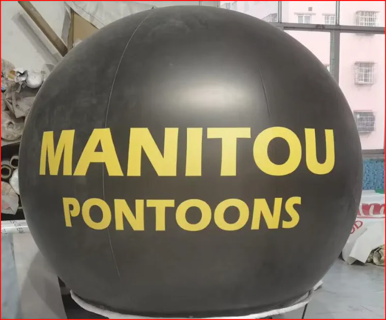 Black and Yellow Pontoon Brand Helium Sphere - Helium Spheres Gallery Image