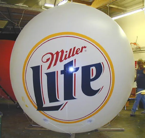 White Black Helium Miller Lite Sphere - Helium Spheres Gallery Image