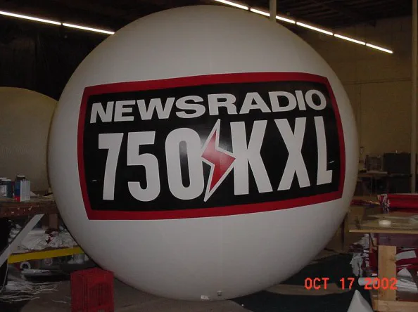 White Black Helium Newsradio Kxl Sphere - Helium Spheres Gallery Image