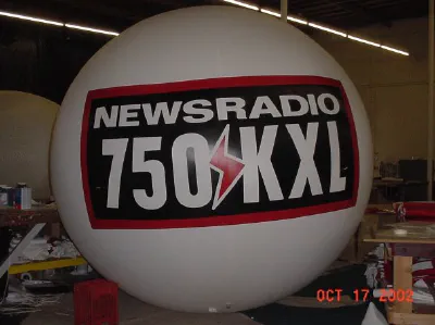 White Black Helium Newsradio Kxl Sphere - Helium Spheres Gallery Image