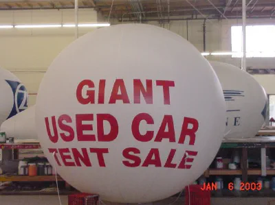 White Red Helium Giant Used Car Tent Sale Sphere - Helium Spheres Gallery Image