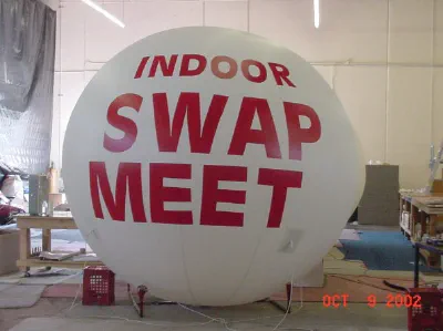 White Red Helium Indoor Swap Meet Sphere - Helium Spheres Gallery Image