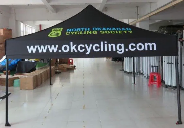 Black Custom Okcycling Tent - Popup Tents Gallery Image