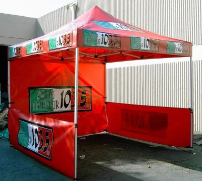 Red Custom Radio Tricolor Tent - Popup Tents Gallery Image