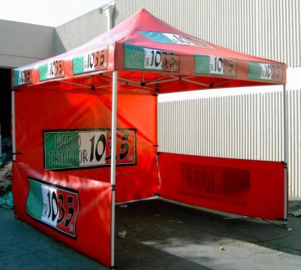Red Custom Radio Tricolor Tent - Popup Tents Gallery Image