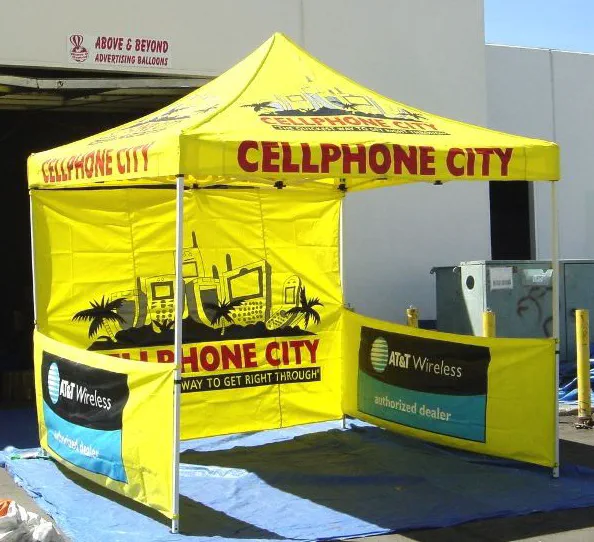 Yellow Custom Cellphone City Tent - Popup Tents Gallery Image