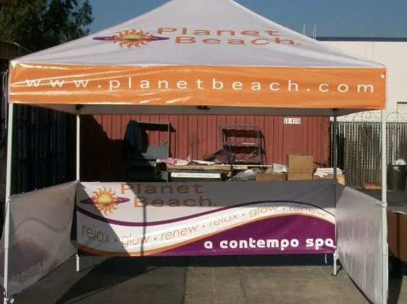 Yellow White Custom Planet Beach Tent - Popup Tents Gallery Image