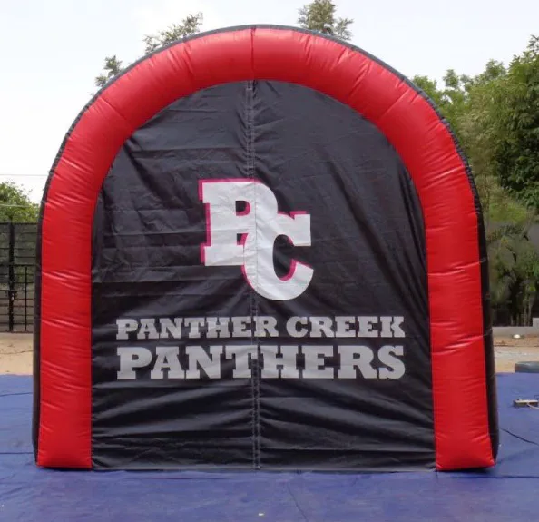 Black Red Football Panther Creek Panthers Tunnel - Football Tunnels Gallery Image