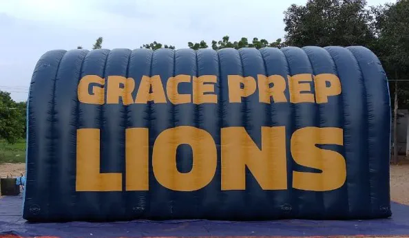 Black Yellow Football Grace Prep Lions Tunnel - Football Tunnels Gallery Image