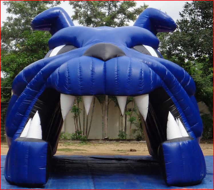 Blue Bulldog Mascot Head Football Tunnel Entrance - Football Tunnels Gallery Image