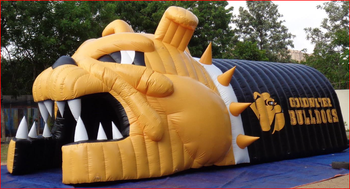 Black and Gold Bulldogs Mascot Football Tunnel - Football Tunnels Gallery Image